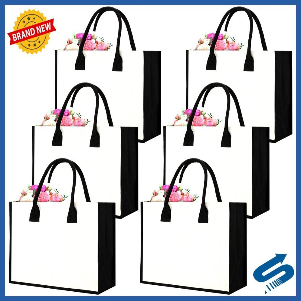 Canvas Tote Bags Personalized DIY Wedding Beach Grocery Travel Reusable
